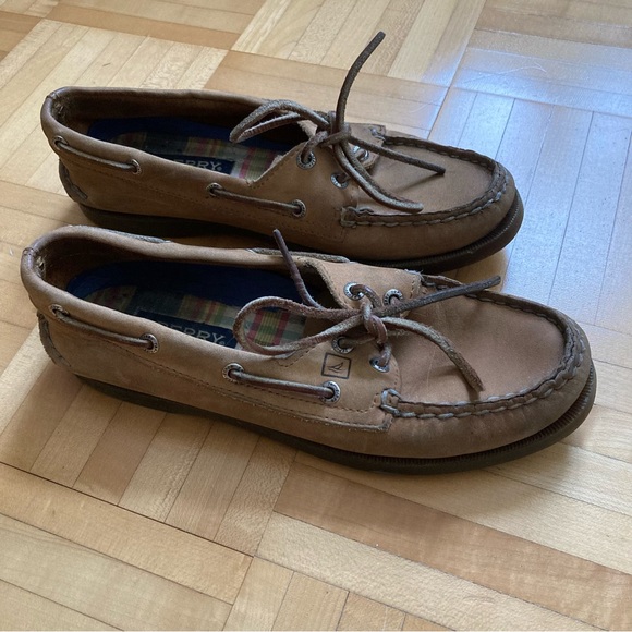 Sperry Top-Siders authentic original tan leather 2-eye boat shoes women US 6.5 - Picture 2 of 8